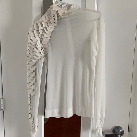 White mesh top with PU leather scales- super sexy - Picture 4 of 9